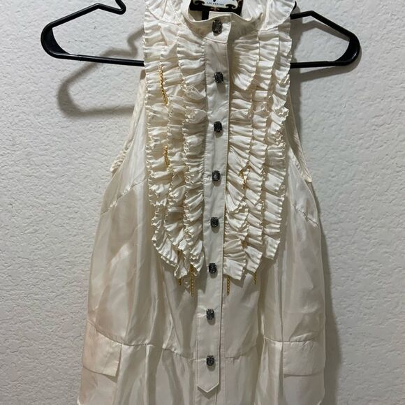 Meghan Los Angeles Sleeveless waffle Top Excellent 100% Silk by Meghan fabulous - Picture 2 of 10